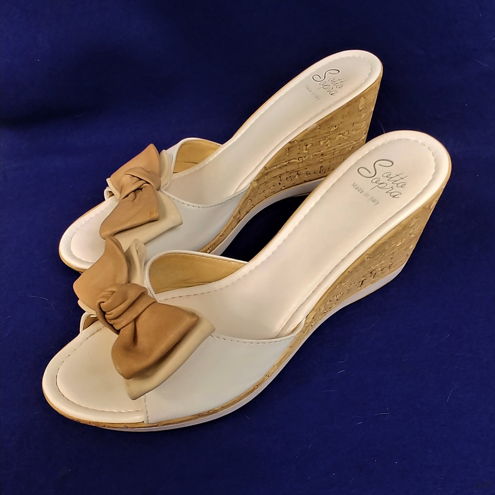 Sotto Sopra Womens Shoes Cork Wedge Heel Size 9